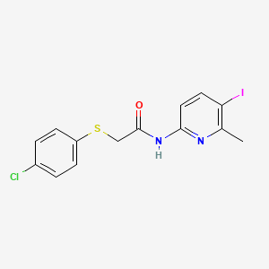 2-(4-chlorophenyl)sulfanyl-N-(5-iodo-6-methylpyridin-2-yl)acetamide