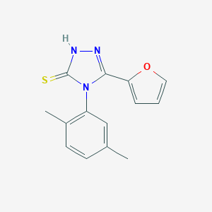molecular formula C14H13N3OS B456879 4-(2,5-dimethylphenyl)-5-(2-furyl)-4H-1,2,4-triazol-3-yl hydrosulfide 