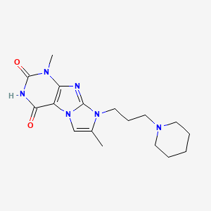 molecular formula C17H24N6O2 B4568792 1,7-dimethyl-8-(3-(piperidin-1-yl)propyl)-1H-imidazo[2,1-f]purine-2,4(3H,8H)-dione 