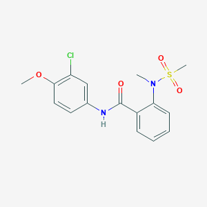 molecular formula C16H17ClN2O4S B4568808 N-(3-chloro-4-methoxyphenyl)-2-[methyl(methylsulfonyl)amino]benzamide 