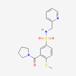 4-(methylthio)-N-(2-pyridinylmethyl)-3-(1-pyrrolidinylcarbonyl)benzenesulfonamide