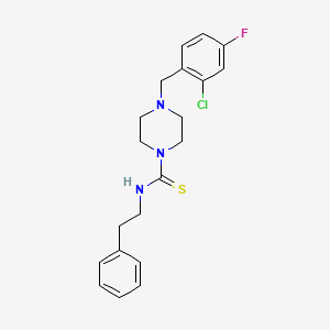 molecular formula C20H23ClFN3S B4568837 4-(2-氯-4-氟苄基)-N-(2-苯乙基)-1-哌嗪甲硫酰胺 