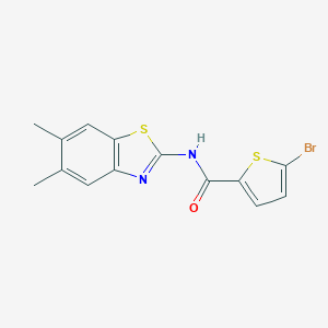 molecular formula C14H11BrN2OS2 B456884 5-bromo-N-(5,6-dimethyl-1,3-benzothiazol-2-yl)thiophene-2-carboxamide 