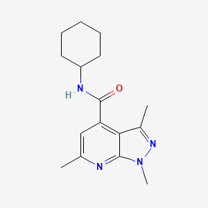 molecular formula C16H22N4O B4568844 N-cyclohexyl-1,3,6-trimethyl-1H-pyrazolo[3,4-b]pyridine-4-carboxamide 