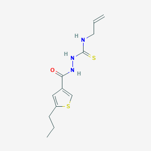 molecular formula C12H17N3OS2 B456885 N-allyl-2-[(5-propyl-3-thienyl)carbonyl]hydrazinecarbothioamide 