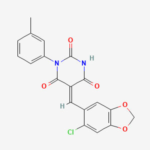 molecular formula C19H13ClN2O5 B4568860 5-[(6-chloro-1,3-benzodioxol-5-yl)methylene]-1-(3-methylphenyl)-2,4,6(1H,3H,5H)-pyrimidinetrione 