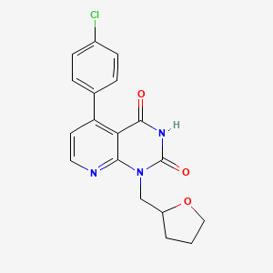 molecular formula C18H16ClN3O3 B4568881 5-(4-chlorophenyl)-1-(tetrahydrofuran-2-ylmethyl)pyrido[2,3-d]pyrimidine-2,4(1H,3H)-dione 