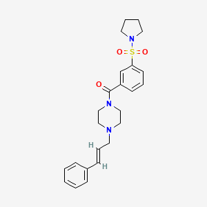 molecular formula C24H29N3O3S B4568893 1-[(2E)-3-PHENYLPROP-2-EN-1-YL]-4-[3-(PYRROLIDINE-1-SULFONYL)BENZOYL]PIPERAZINE 