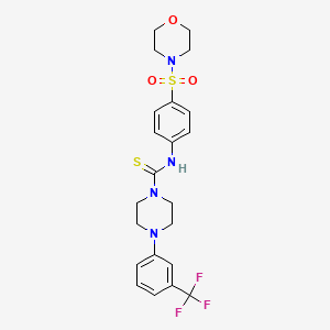 molecular formula C22H25F3N4O3S2 B4568897 N-[4-(4-morpholinylsulfonyl)phenyl]-4-[3-(trifluoromethyl)phenyl]-1-piperazinecarbothioamide 