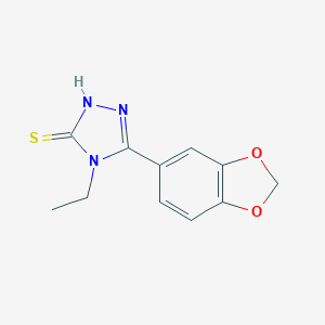 molecular formula C11H11N3O2S B456890 5-(1,3-benzodioxol-5-yl)-4-ethyl-4H-1,2,4-triazole-3-thiol CAS No. 77803-45-3