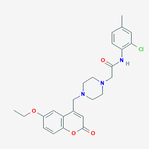 N-(2-chloro-4-methylphenyl)-2-{4-[(6-ethoxy-2-oxo-2H-chromen-4-yl)methyl]piperazin-1-yl}acetamide