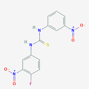 molecular formula C13H9FN4O4S B4568932 N-(4-fluoro-3-nitrophenyl)-N'-(3-nitrophenyl)thiourea 