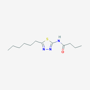 molecular formula C12H21N3OS B4568941 N-(5-hexyl-1,3,4-thiadiazol-2-yl)butanamide 