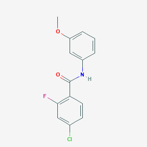 molecular formula C14H11ClFNO2 B4568943 4-chloro-2-fluoro-N-(3-methoxyphenyl)benzamide 