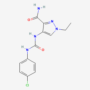 molecular formula C13H14ClN5O2 B4568945 4-({[(4-氯苯基)氨基]羰基}氨基)-1-乙基-1H-吡唑-3-甲酰胺 