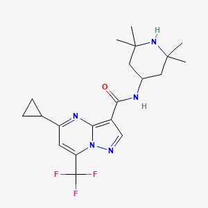 molecular formula C20H26F3N5O B4568951 5-环丙基-N-(2,2,6,6-四甲基-4-哌啶基)-7-(三氟甲基)吡唑并[1,5-a]嘧啶-3-甲酰胺 