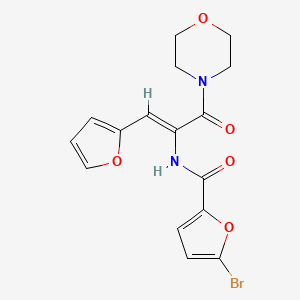 molecular formula C16H15BrN2O5 B4568956 5-溴-N-[2-(2-呋喃基)-1-(4-吗啉基羰基)乙烯基]-2-呋喃酰胺 