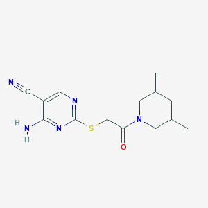 4-amino-2-{[2-(3,5-dimethyl-1-piperidinyl)-2-oxoethyl]thio}-5-pyrimidinecarbonitrile