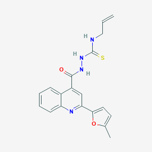 molecular formula C19H18N4O2S B456899 N-allyl-2-{[2-(5-methyl-2-furyl)-4-quinolinyl]carbonyl}hydrazinecarbothioamide 