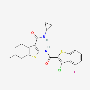 3-chloro-N-[3-(cyclopropylcarbamoyl)-6-methyl-4,5,6,7-tetrahydro-1-benzothiophen-2-yl]-4-fluoro-1-benzothiophene-2-carboxamide