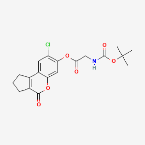 8-Chloro-4-oxo-1,2,3,4-tetrahydrocyclopenta[c]chromen-7-yl [(tert-butoxycarbonyl)amino]acetate