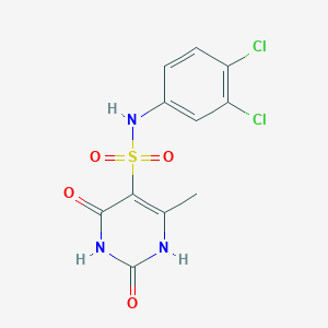 molecular formula C11H9Cl2N3O4S B4569019 N-(3,4-二氯苯基)-6-甲基-2,4-二氧代-1,2,3,4-四氢-5-嘧啶磺酰胺 