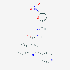 molecular formula C20H13N5O4 B456902 N'-({5-nitro-2-furyl}methylene)-2-(4-pyridinyl)-4-quinolinecarbohydrazide 