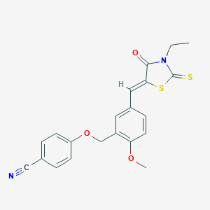 4-({5-[(3-Ethyl-4-oxo-2-thioxo-1,3-thiazolidin-5-ylidene)methyl]-2-methoxybenzyl}oxy)benzonitrile