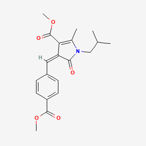 molecular formula C20H23NO5 B4569068 METHYL (4Z)-4-{[4-(METHOXYCARBONYL)PHENYL]METHYLIDENE}-2-METHYL-1-(2-METHYLPROPYL)-5-OXO-4,5-DIHYDRO-1H-PYRROLE-3-CARBOXYLATE 