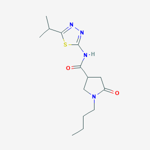 molecular formula C14H22N4O2S B4569073 1-butyl-5-oxo-N-[5-(propan-2-yl)-1,3,4-thiadiazol-2-yl]pyrrolidine-3-carboxamide 