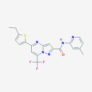 molecular formula C20H16F3N5OS B456908 5-(5-ethylthiophen-2-yl)-N-(4-methylpyridin-2-yl)-7-(trifluoromethyl)pyrazolo[1,5-a]pyrimidine-2-carboxamide 