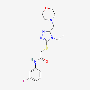 molecular formula C17H22FN5O2S B4569085 2-{[4-乙基-5-(4-吗啉基甲基)-4H-1,2,4-三唑-3-基]硫代}-N-(3-氟苯基)乙酰胺 