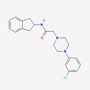 molecular formula C21H24ClN3O B4569114 2-[4-(3-chlorophenyl)piperazin-1-yl]-N-(2,3-dihydro-1H-inden-2-yl)acetamide 