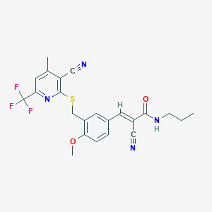 2-cyano-3-[3-({[3-cyano-4-methyl-6-(trifluoromethyl)-2-pyridinyl]thio}methyl)-4-methoxyphenyl]-N-propylacrylamide