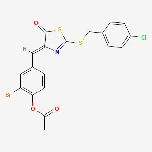 2-bromo-4-{[2-[(4-chlorobenzyl)thio]-5-oxo-1,3-thiazol-4(5H)-ylidene]methyl}phenyl acetate