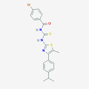 molecular formula C21H20BrN3OS2 B456915 N-(4-bromobenzoyl)-N'-[4-(4-isopropylphenyl)-5-methyl-1,3-thiazol-2-yl]thiourea 