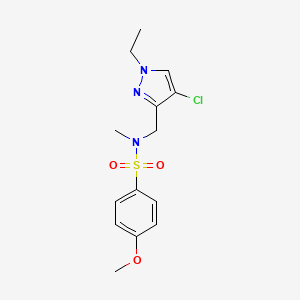 molecular formula C14H18ClN3O3S B4569166 N-[(4-氯-1-乙基-1H-吡唑-3-基)甲基]-4-甲氧基-N-甲基苯磺酰胺 