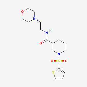 molecular formula C16H25N3O4S2 B4569210 N-[2-(4-吗啉基)乙基]-1-(2-噻吩基磺酰基)-3-哌啶甲酰胺 