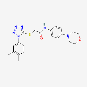 molecular formula C21H24N6O2S B4569224 2-{[1-(3,4-二甲苯基)-1H-四唑-5-硫代]-N-[4-(4-吗啉基)苯基]乙酰胺} 