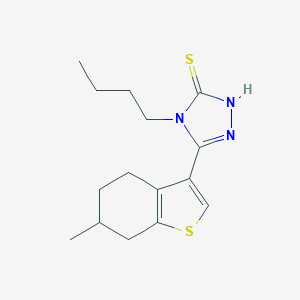 molecular formula C15H21N3S2 B456923 4-butyl-3-(6-methyl-4,5,6,7-tetrahydro-1-benzothiophen-3-yl)-1H-1,2,4-triazole-5-thione 
