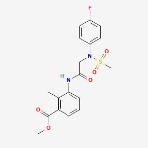 molecular formula C18H19FN2O5S B4569232 methyl 3-{[N-(4-fluorophenyl)-N-(methylsulfonyl)glycyl]amino}-2-methylbenzoate 