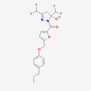 [3,5-bis(difluoromethyl)-5-hydroxy-4,5-dihydro-1H-pyrazol-1-yl]{5-[(4-propylphenoxy)methyl]furan-2-yl}methanone