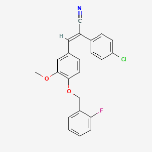 molecular formula C23H17ClFNO2 B4569256 2-(4-氯苯基)-3-{4-[(2-氟苄基)氧基]-3-甲氧基苯基}丙烯腈 