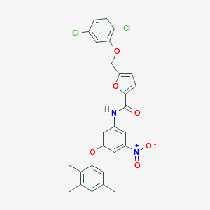 molecular formula C27H22Cl2N2O6 B456927 5-[(2,5-dichlorophenoxy)methyl]-N-[3-nitro-5-(2,3,5-trimethylphenoxy)phenyl]furan-2-carboxamide 