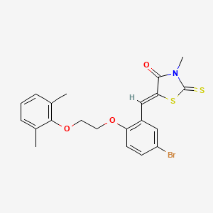 molecular formula C21H20BrNO3S2 B4569271 (5Z)-5-[[5-bromo-2-[2-(2,6-dimethylphenoxy)ethoxy]phenyl]methylidene]-3-methyl-2-sulfanylidene-1,3-thiazolidin-4-one 