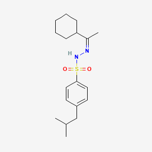 molecular formula C18H28N2O2S B4569300 N'-(1-cyclohexylethylidene)-4-isobutylbenzenesulfonohydrazide 