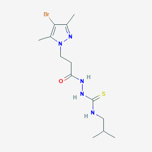 molecular formula C13H22BrN5OS B456932 2-[3-(4-bromo-3,5-dimethyl-1H-pyrazol-1-yl)propanoyl]-N-isobutylhydrazinecarbothioamide 