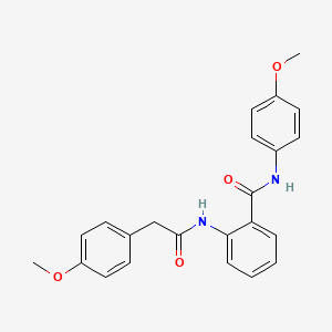 molecular formula C23H22N2O4 B4569351 N-(4-methoxyphenyl)-2-[[2-(4-methoxyphenyl)acetyl]amino]benzamide 