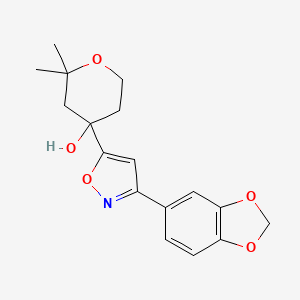 molecular formula C17H19NO5 B4569379 4-[3-(1,3-Benzodioxol-5-yl)-5-isoxazolyl]-2,2-dimethyltetrahydro-2H-pyran-4-ol 