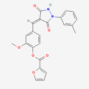 2-methoxy-4-{[1-(3-methylphenyl)-3,5-dioxo-4-pyrazolidinylidene]methyl}phenyl 2-furoate